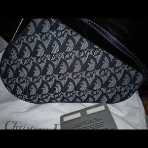 Dior antique logo jean saddle bag